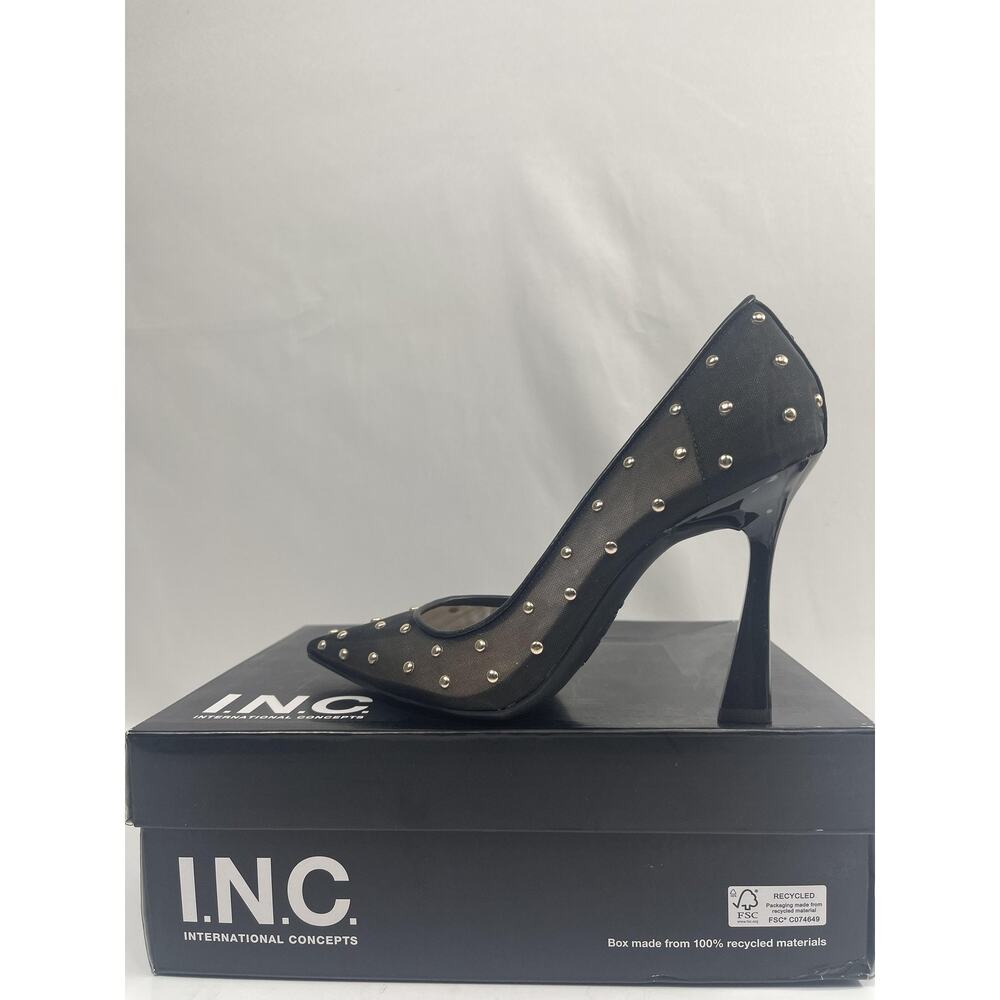 INC Shoes Women's Size 7.5 Black Kalaya2F Studded D'Orsay Pumps Heels Dressy - Picture 10 of 14